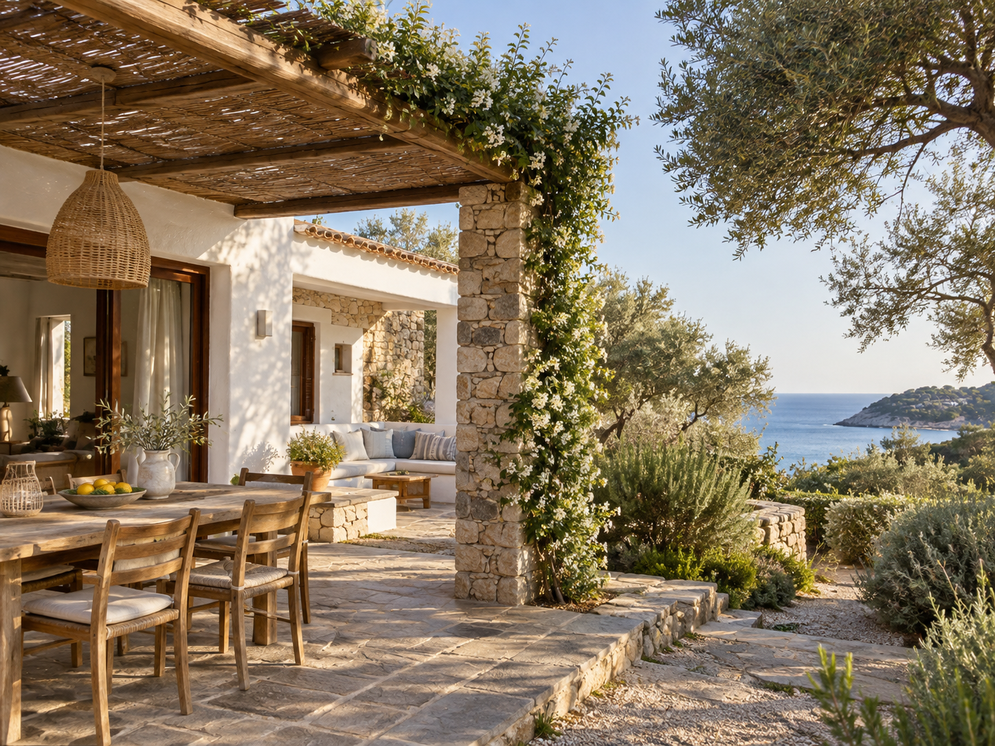 Sardisches Ferienhaus mit schattiger Terrasse